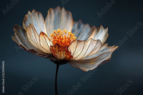 Captivating Flower Bloom Illuminated Against a Dark Backdrop Generative AI