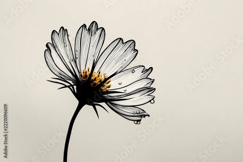 Charming Wildflower Silhouette Enhances Minimalist Beauty of Nature's Design Generative AI