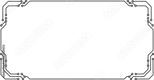 Digital Circuit Line Border for Tech Background
