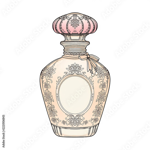 Coquette Pink Bow Vector Illustration on White Background
