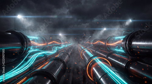 Industrial Metal Pipeline Factory Infrastructure
