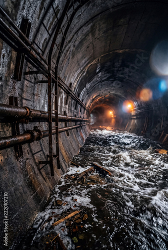 Subterranean Storm Drain Concrete Tunnel Overload