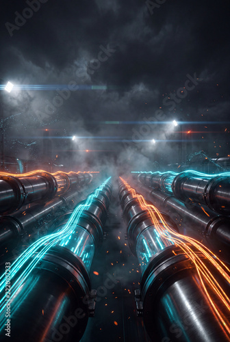 Industrial Metal Pipeline Factory Infrastructure