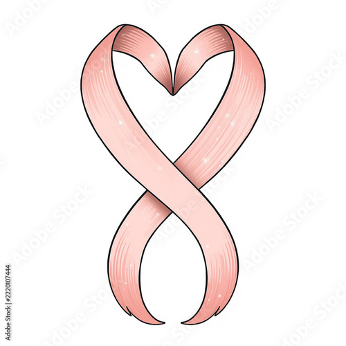 Coquette Pink Bow Vector Illustration on White Background