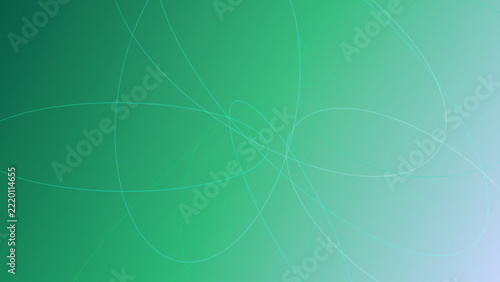 Abstract green background with flowing thin white lines and soft teal gradient