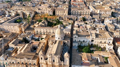 Cattedrale di San Nicolò Noto Sicily Drone Aerial, Baroque Cathedral & Historic City