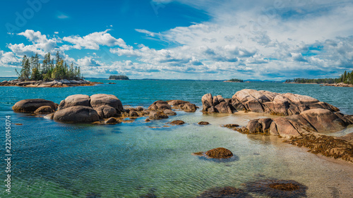 Turquoise Water and Rocky Islands at Sand Beach Deer Isle Maine