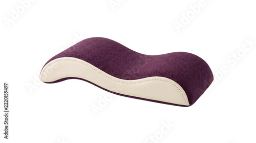 Ergonomic tantra sofa for intimacy and relaxation, purple velvet wave lounge chair, modern curved chaise longue isolated on white background