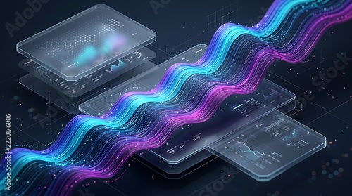 Abstract 3d ui presentation wall digital technology futuristic concept