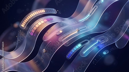 Futuristic digital interface display on abstract 3d ui presentation