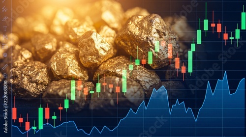 Gold investment and trading concept background