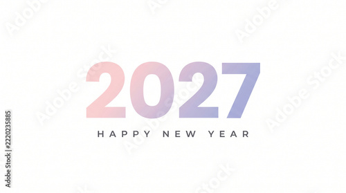 Minimalist dual tone pastel gradient 2027 happy new year typography