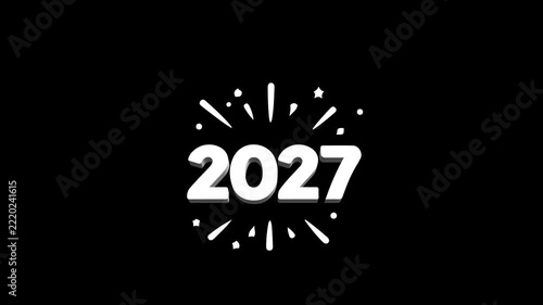 Anumation new year 2027, sign or button