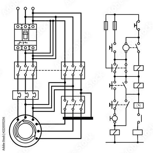 Star Delta Starter Wiring Diagram: Power & Control Circuit for 3-Phase Motors