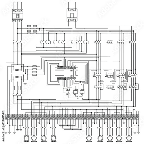 PLC Motor Control Panel Wiring Diagram: Multi-Motor Starter Circuit Explained