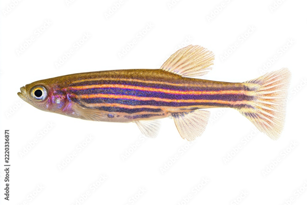 Naklejka premium Colorful striped fish on white