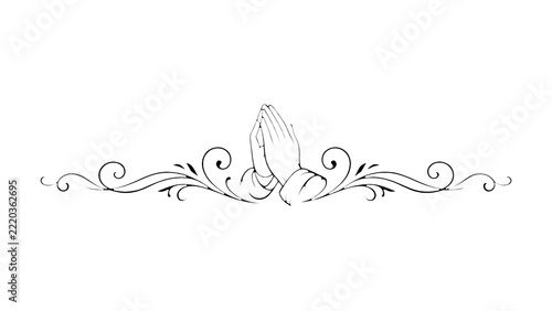 PNG Elegant praying hands illustration
