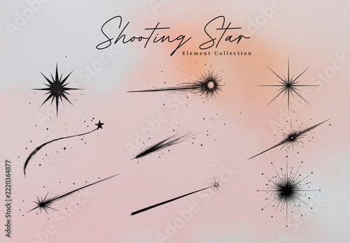 Elegant Celestial Star Illustrations Element Design Set