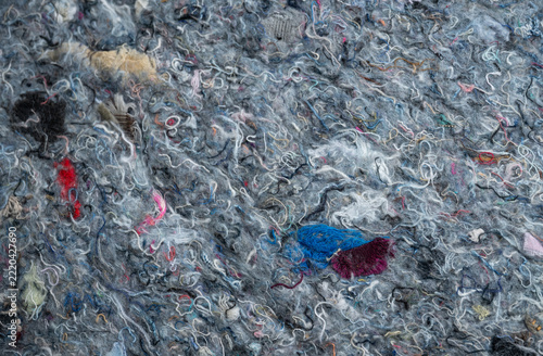 Close up of Recycled Fibers Background Textile Felt, Shoddy