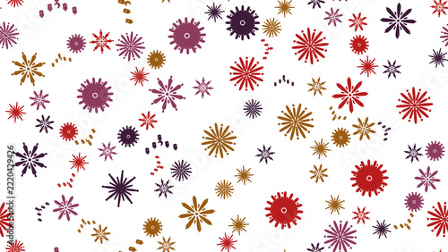 Scattered Abstract Starburst Shapes Pattern