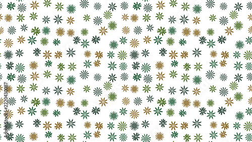 Seamless pattern of green and brown star shapes