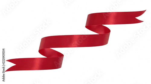Elegant Flowing Red Satin Ribbon with Swallowtail Ends