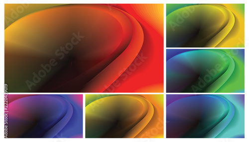 Colorful Abstract Gradient Background Collection With Layered Curves