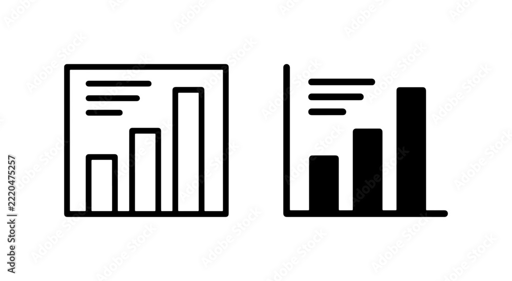 Obraz premium Bar chart icon, glyph for business growth