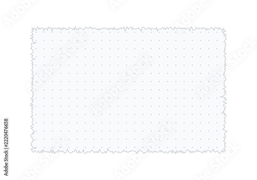Dotted note paper with torn edges isolated on transparent background for design and craft projects