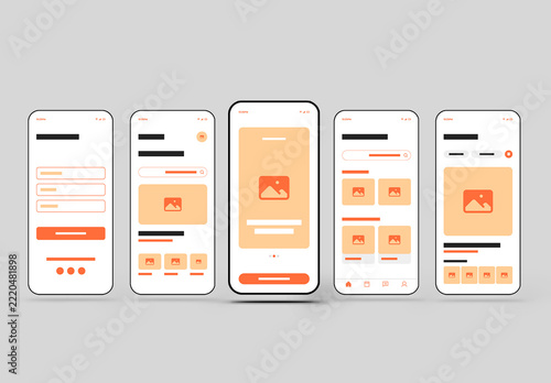 Minimal Mobile App UI Template with Clean Orange Interface