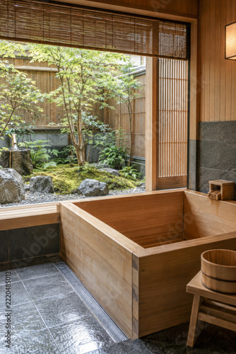 Private Japanese Bath With a Courtyard Garden View
