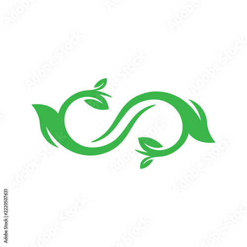Vector abstract, shape leaves infinity as a logo or symbol