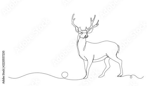 Majestic deer single line drawing elegant animal art