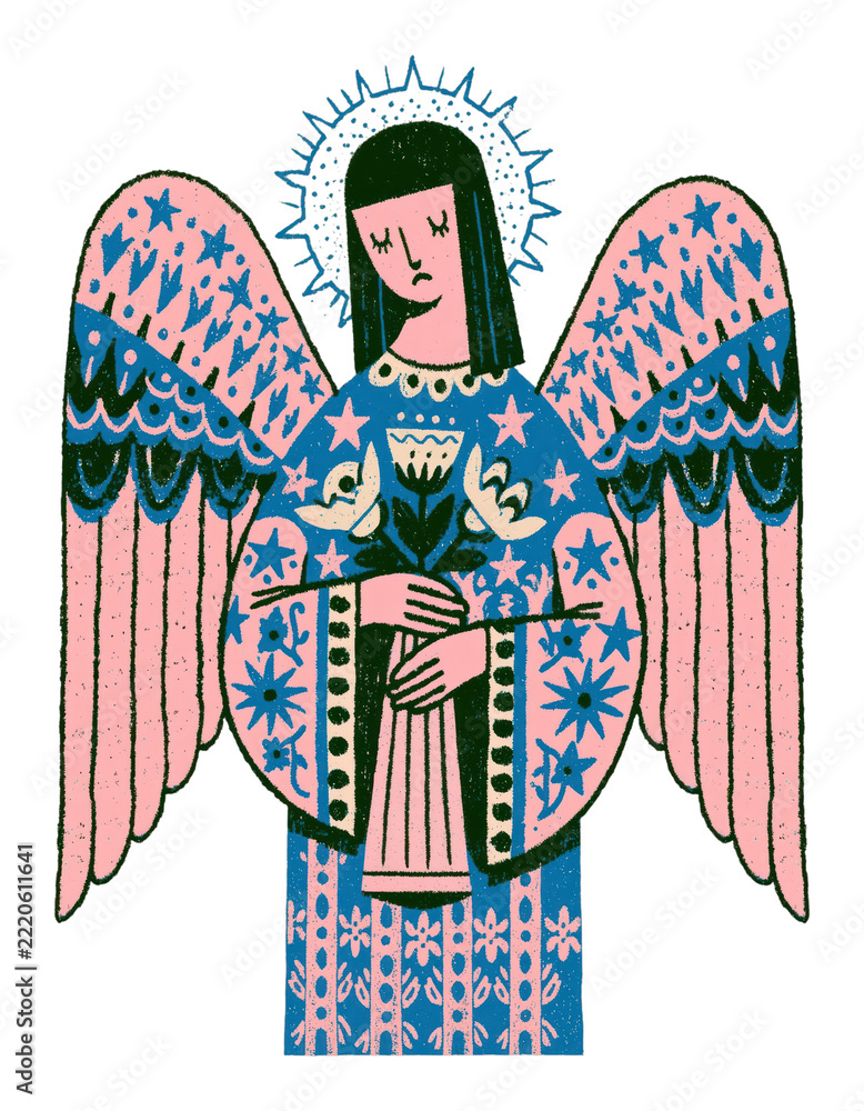 Fototapeta premium PNG transparent background of an illustrated angelic woman with wings