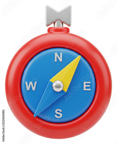 Colorful Cartoon Compass Navigational Tool for Exploration.
