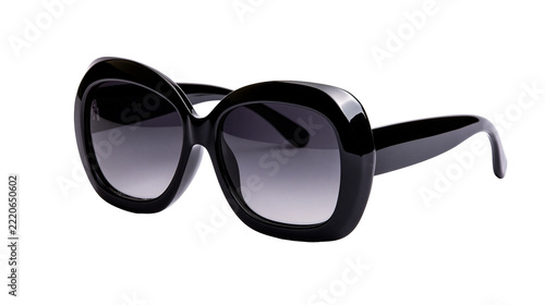 Obraz na plátně Oversized black plastic frame sunglasses with dark gradient tinted lenses