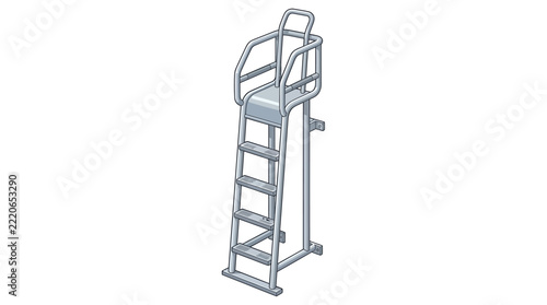 Elevated Referee Chair for Sports Competition and Event Judging, Isolated on White Background
