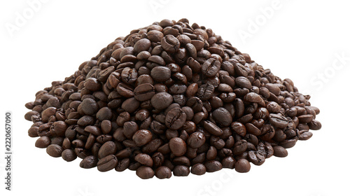 Obraz na plátně Roasted dark brown coffee beans piled in a heap