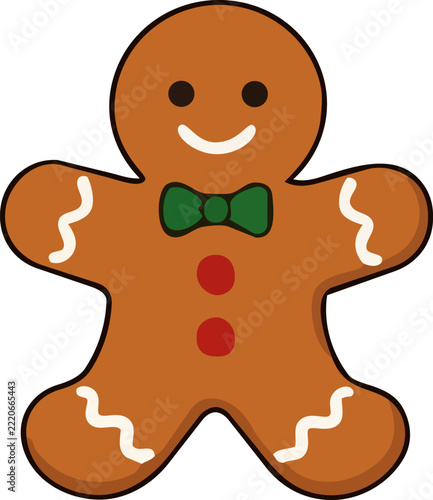 Gingerbread Man Cookie with Icing for Christmas Baking