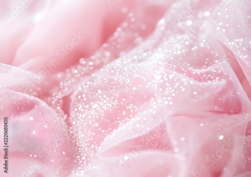 Soft light pink backdrop with white sparkles, pastel shimmer, luxurious dreamy atmosphere.


