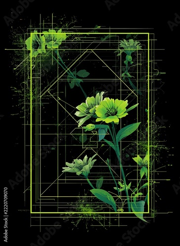 abstract background with flowers