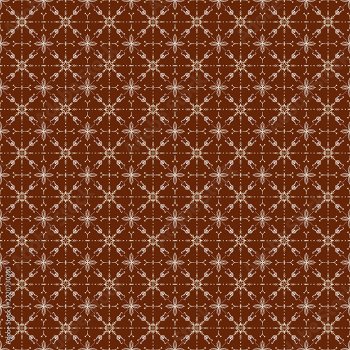 Terracotta Brown Vintage Botanical Ornamental Seamless Pattern
