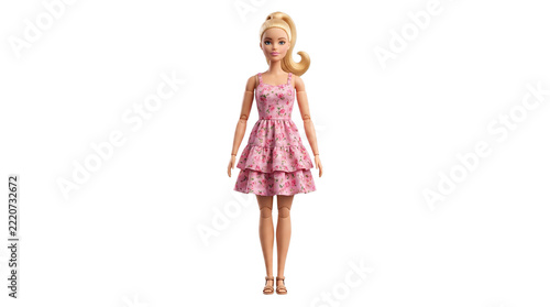 Blonde Doll Wearing Pink Dress - Toy Product Photography