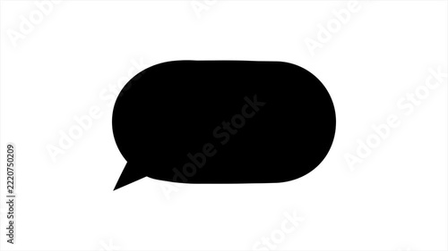 Blank Empty Speech Bubbles Silhouette Isolated on White Background