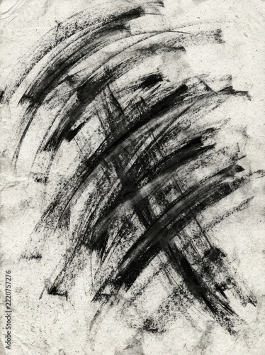 Black and White Brush Stroke Art on White Background
