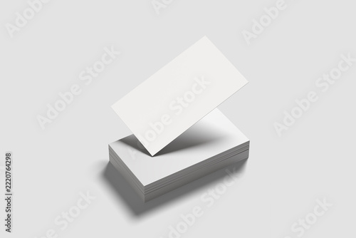 3d render of business card mockup on a white background