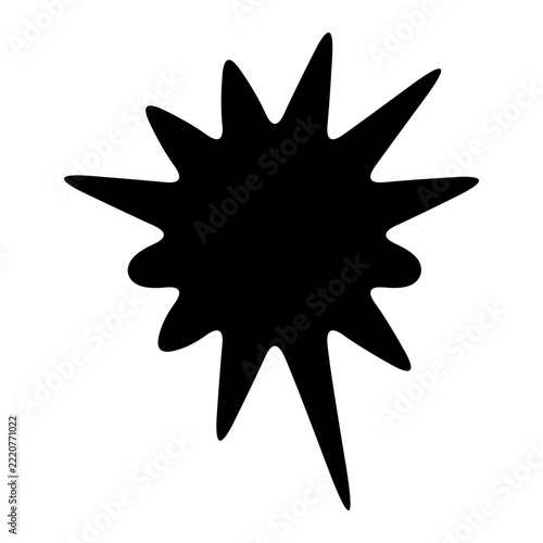Black Starburst Explosion Shape