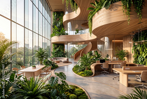 Futuristic office with healthy environment