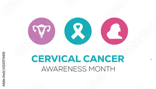 Vector illustration on the theme of Cervical Cancer awareness month observed each year during January. banner, Holiday, poster, card and background design.