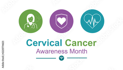 Vector illustration on the theme of Cervical Cancer awareness month observed each year during January. banner, Holiday, poster, card and background design.